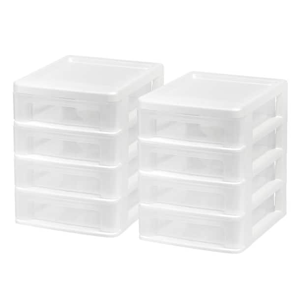 4 Drawer Compact Desktop System in White (2-Pack)