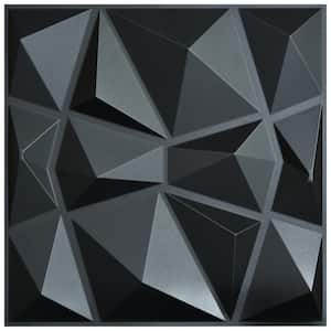 Diamond Black 3D PVC Wall Panels 19.7 in. x 19.7 in. (12-Pack)