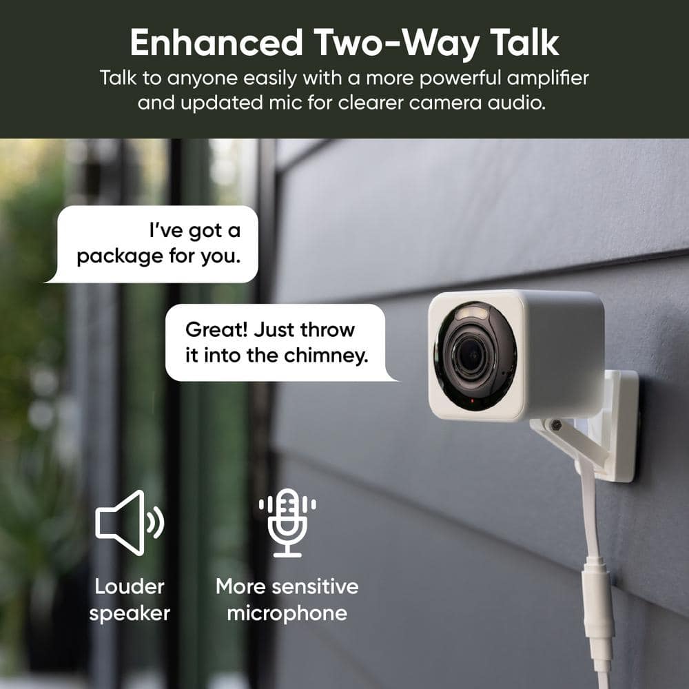 Cam v4 Wi-Fi 2.5K QHD Indoor/Outdoor Plug-In Smart Home Security Camera, Color Night Vision, 2-Way Audio (Gray)