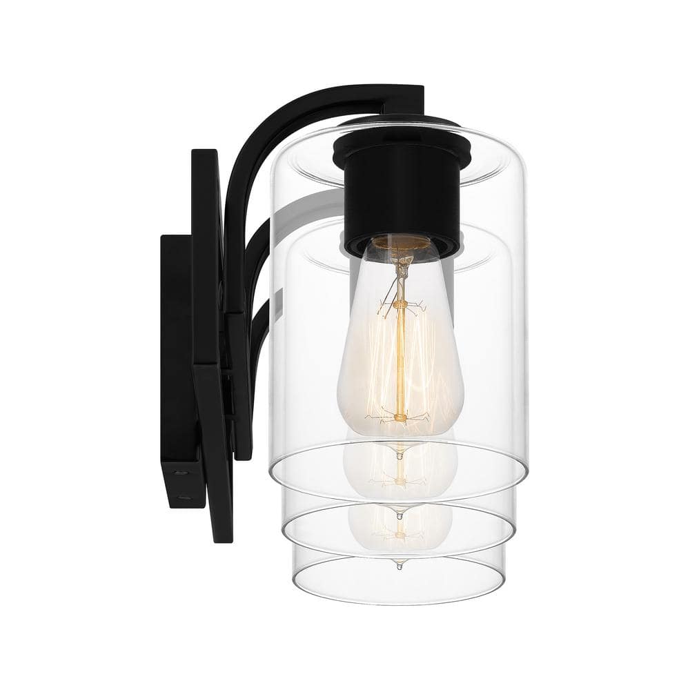 Lansdowne 24" Matte Black Steel 3-Light Vanity Fixture