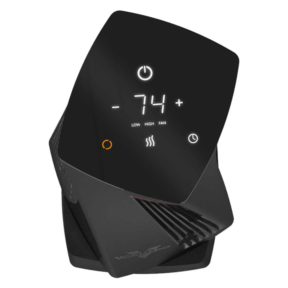 Vornado Black Electric Oscillating Tower Heater with Thermostat