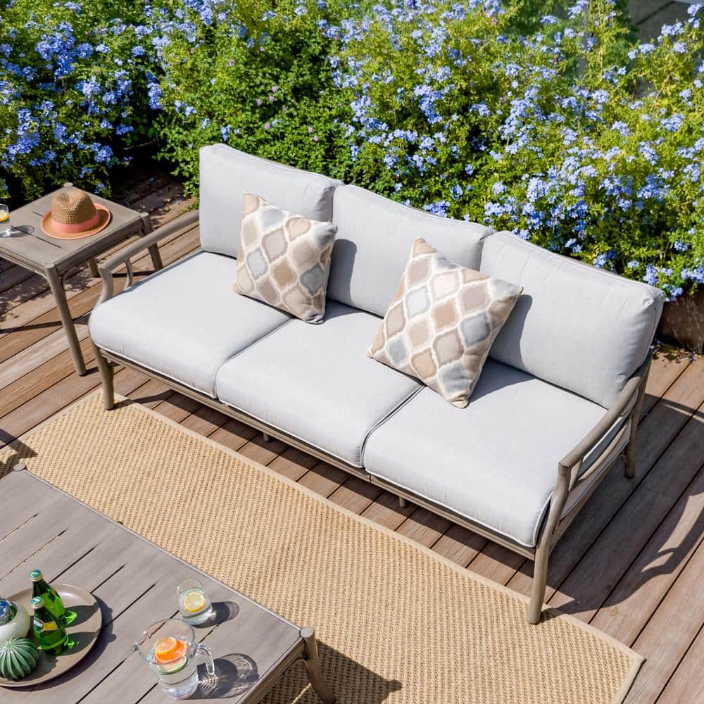 PEAK HOME FURNISHINGS Lamando Aluminum Outdoor Sofa Couch with
