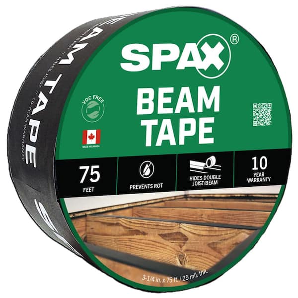 3 1/3 in. x 75 ft. Deck Tape Butyl Waterproof Flashing Tape for Beams Joist Ledger Wood (1-Pack) Self-Adhesive