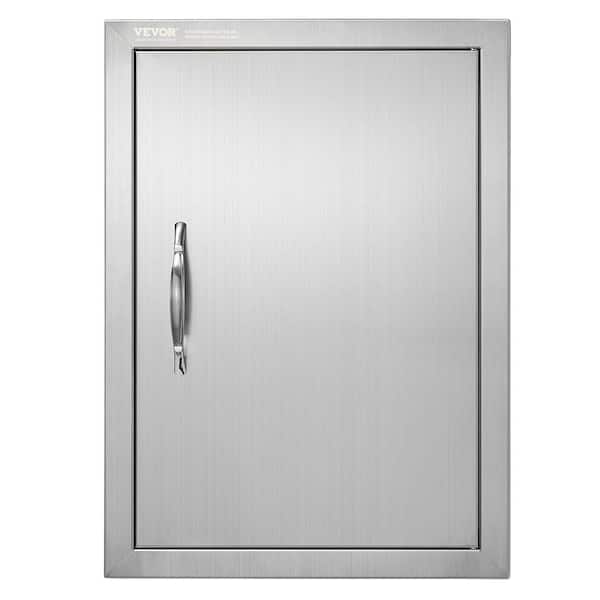 VEVOR Single Outdoor Kitchen Door 16 in. W x 22 in. H BBQ Access Door Stainless Steel Flush Mount Door Wall Vertical Door