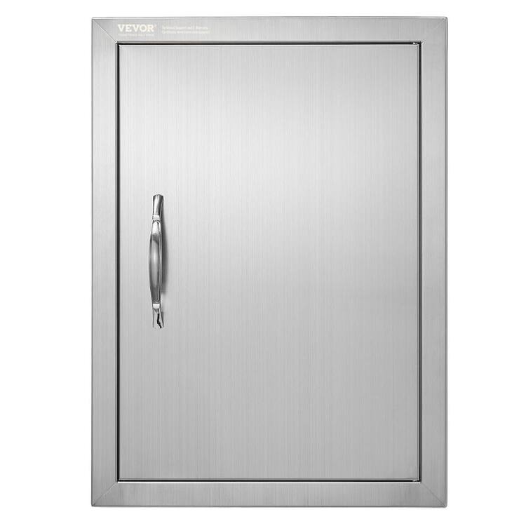 VEVOR Single Outdoor Kitchen Door 16 in. W x 22 in. H BBQ Access Door Stainless Steel Flush Mount Door Wall Vertical Door