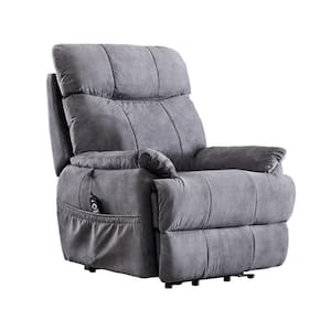 Light Gray Power Lift Chair with Massage Function Heating System and Remote Control Recliner