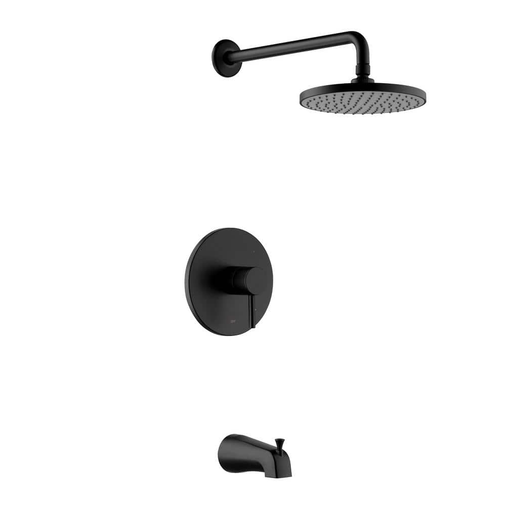 Matte Black Rainfall Wall Mounted Shower Faucet Set