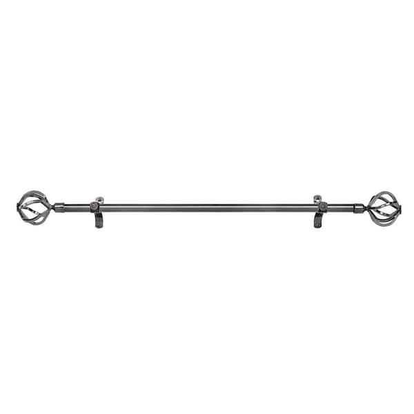 ACHIM Metallo Carrera 48 in. - 86 in. Adjustable 3/4 in. Single Curtain Rod in Brushed Nickel Carrera Finials