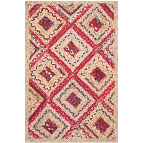 SAFAVIEH Cape Cod Natural/Red 2 ft. x 3 ft. Geometric Area Rug