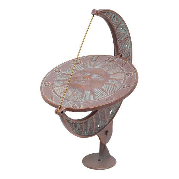 Whitehall Products Copper Verdigris Sun and Moon Sundial