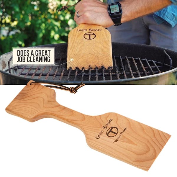 DIY a BBQ grill brush out of a piece of wood.