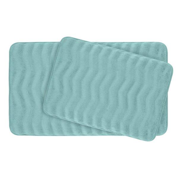 BounceComfort Waves Aqua Memory Foam 2-Piece Bath Mat Set