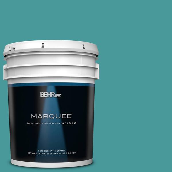 BEHR MARQUEE 5 gal. #510D-6 Aquatic Green Satin Enamel Exterior Paint & Primer