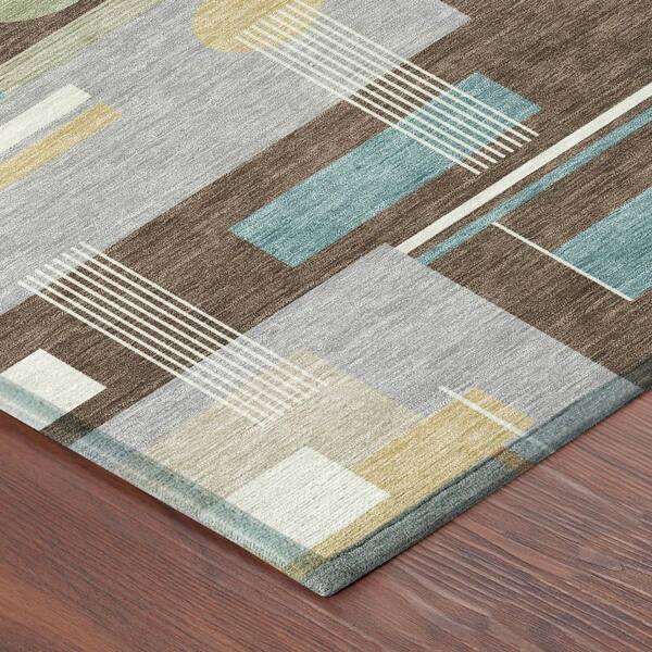 Chantille Machine Washable Indoor/Outdoor Abstract ACN2822 Coffee 10 ft. x 14 ft. Area Rug