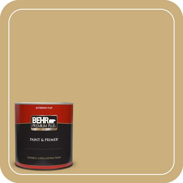 BEHR PREMIUM PLUS 1 qt. #PPU6-16 Cup of Tea Flat Exterior Paint & Primer