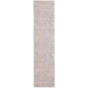 Invista Cream/Gray 2 ft. x 8 ft. Solid Abstract Runner Rug