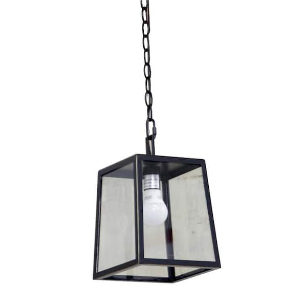Unbranded Trey 1-Light Imperial Black Outdoor Pendant Light