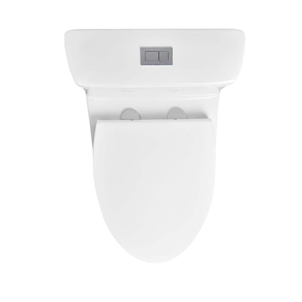 White Elongated One-Piece Dual Flush High Efficiency Toilet