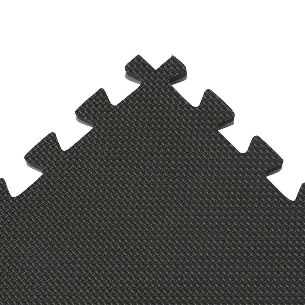 Gray and Black EVA Foam Interlocking Exercise Mats, 24" x 24"