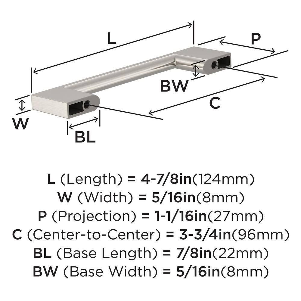 Satin Nickel 4.88" Modern Cabinet Pulls with Mounting Hardware