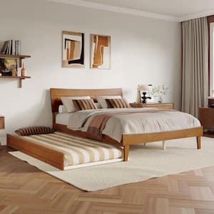 AFI Phoenix Light Toffee Natural Bronze Wood Frame Queen Platform