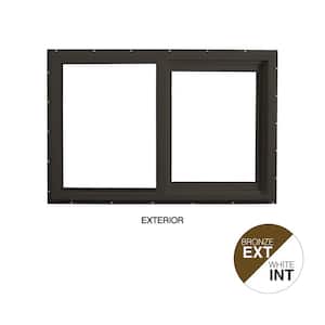 71.5 in. x 47.5 in. Select Series Vinyl Horizontal Sliding Left Hand Bronze Window with White Int, HP2+ Glass and Screen