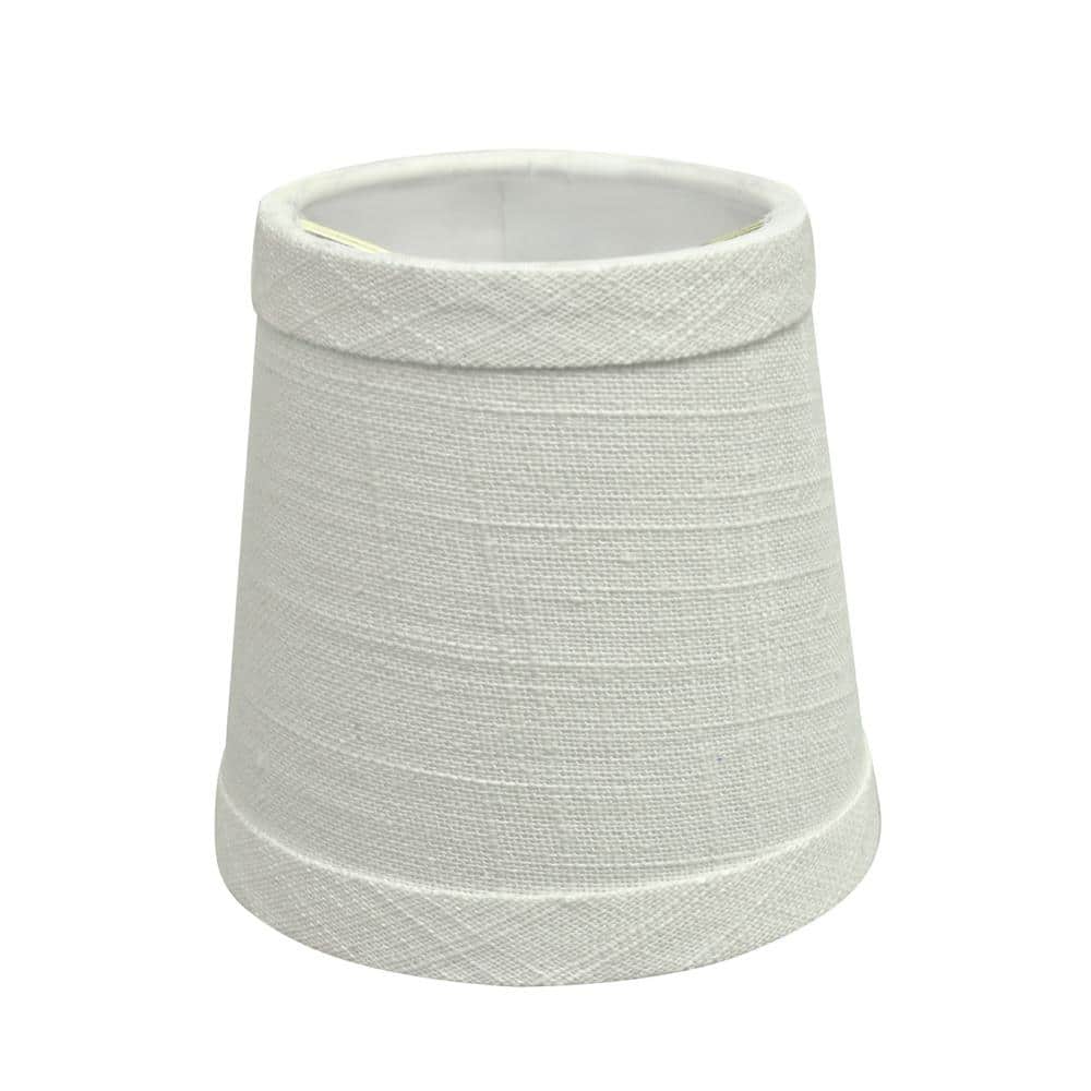 Off-White Linen Empire Chandelier Lamp Shades, 4" Set of 5