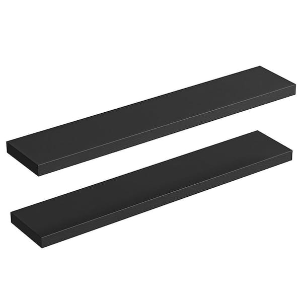 Unbranded 47.2 in. W x 7.9 in. D Black Decorative Wall Shelf, Wall Mounted Hanging Shelf Set of 2