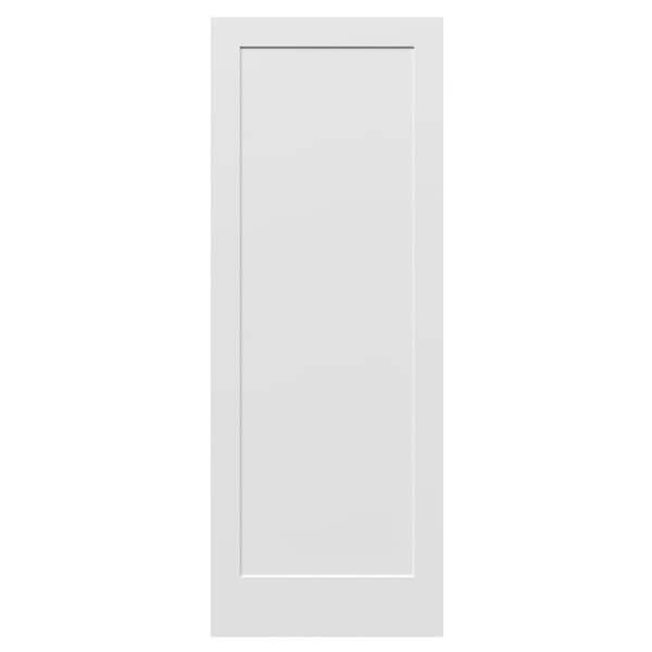 36 in. x 96 in. Tall 1-Panel Shaker Solid Core Primed Wood Interior Door Slab w/Reversible Handing and No Bore Hole