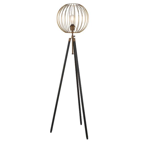 Meyer&Cross Paramon 69 in. Antique Brass Floor Lamp