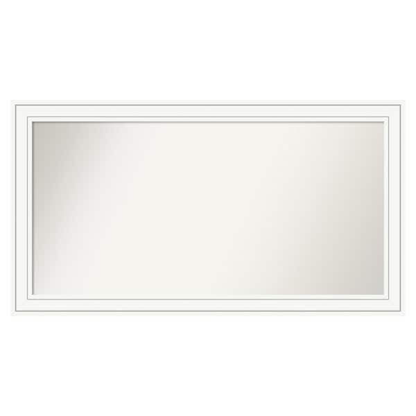 Amanti Art Craftsman White 51 in. x 28 in. Custom Non-Beveled Satin Wood Framed Bathroom Vanity Wall Mirror