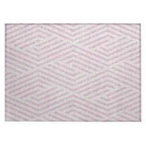 Chantille ACN550 Pink 1 ft. 8 in. x 2 ft. 6 in. Machine Washable Indoor/Outdoor Geometric Area Rug