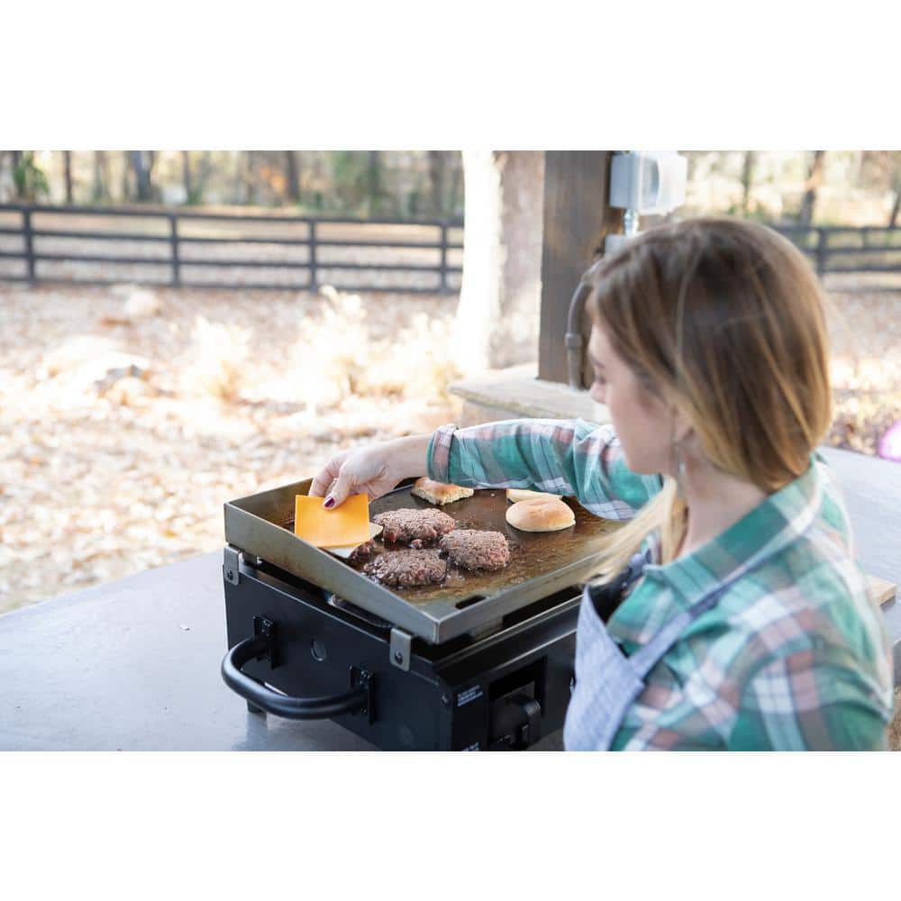 19-Inch Black Stainless Steel Portable Propane Gas Griddle
