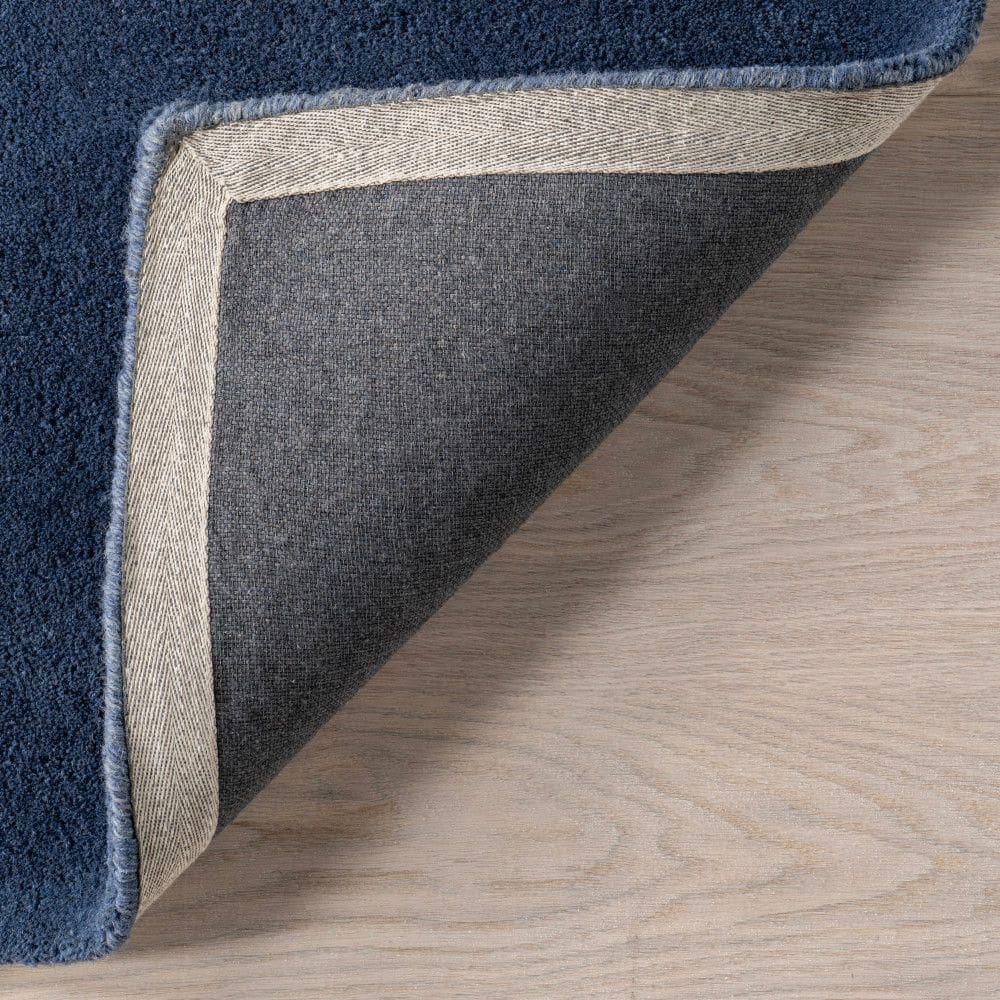 Blue Geometric Handmade Wool 8' x 10' Area Rug