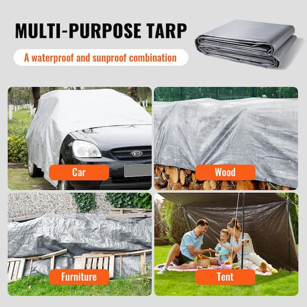 SVOPES Heavy Duty Waterproof Tarp 20x30 ft.-10 Mil. Multi