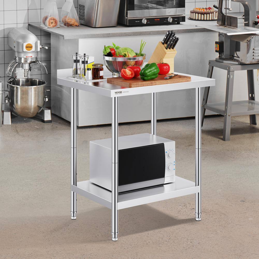 Silver Stainless Steel Adjustable Height Kitchen Work Table