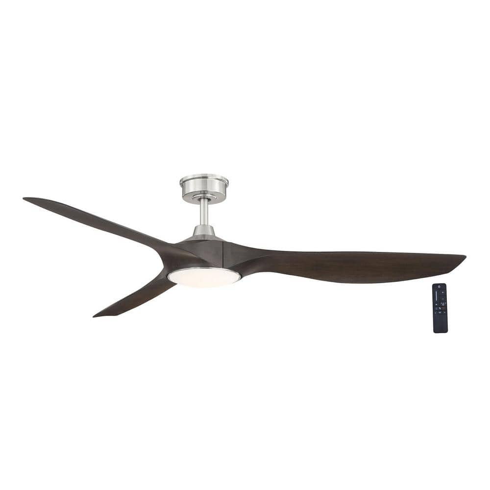 Home Decorators Marlon 66  LED Indoor Brushed Nickel Ceiling Fan w/Remote