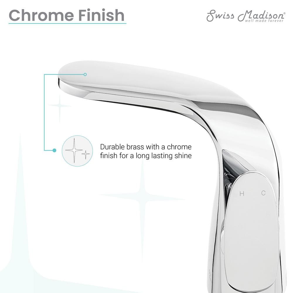 Château Chrome Single Hole Single-Handle Bathroom Faucet