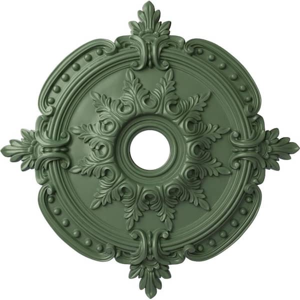 Ekena Millwork 1-5/8" x 28-3/8" x 28-3/8" Polyurethane Benson Classic Ceiling, Hand-Painted Athenian Green