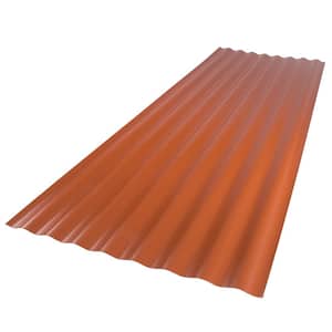 26 in. x 6 ft. Corrugated Foam Polycarbonate Roof Panel in Red Brick