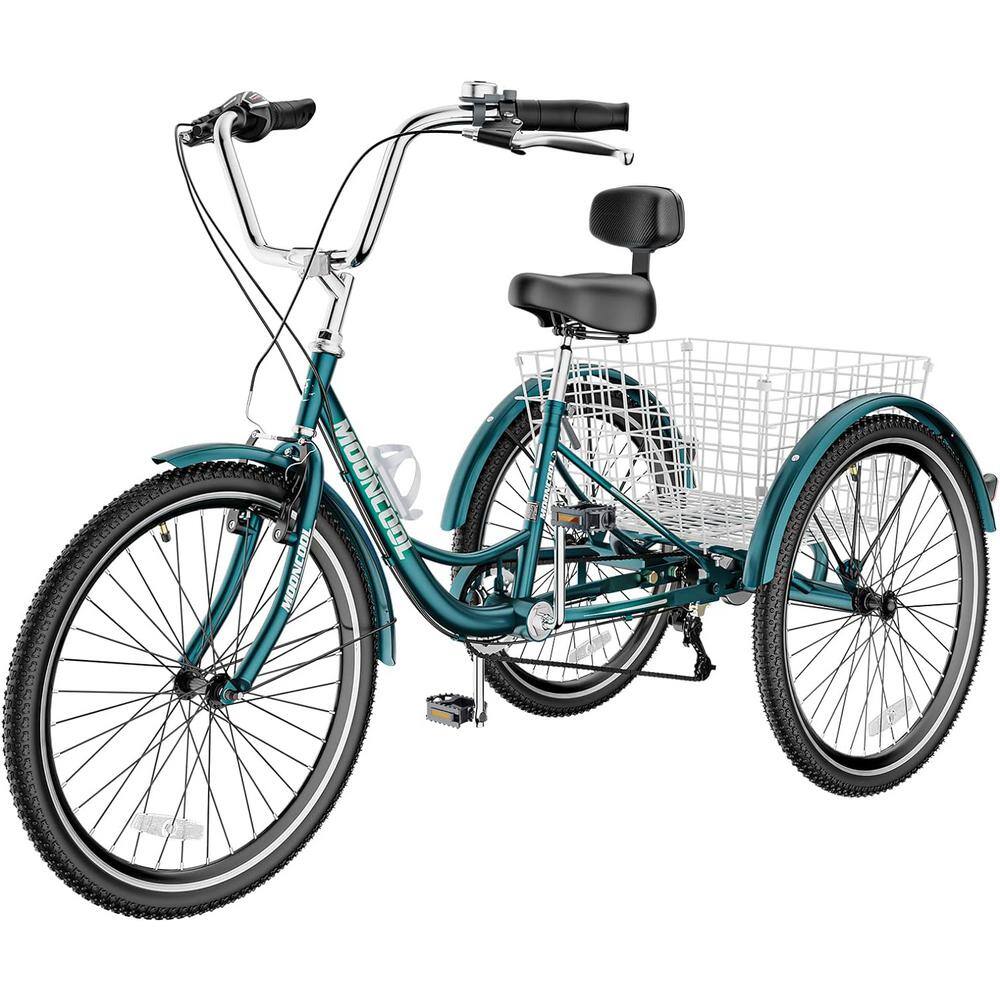 Adult Tricycle 7 Speed, 3 Wheel Bike Adult, 24 in. Wheels Cruiser Bikes wit
