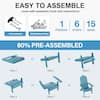 Assembly instructions and pre-assembled features of the chair set.