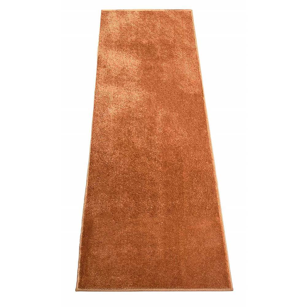  Washable Custom Size Runner Rug Solid Color Orange, (6