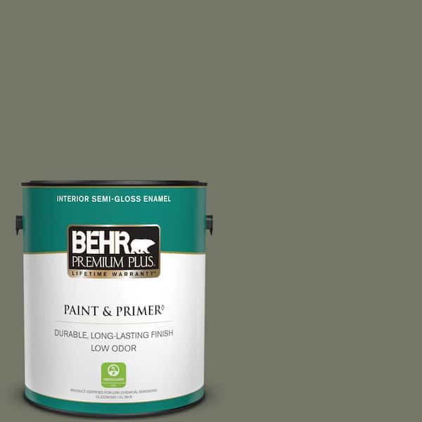 BEHR PREMIUM PLUS 1 gal. Home Decorators Collection #HDC-AC-20 Halls of Ivy Semi-Gloss Enamel Low Odor Interior Paint & Primer