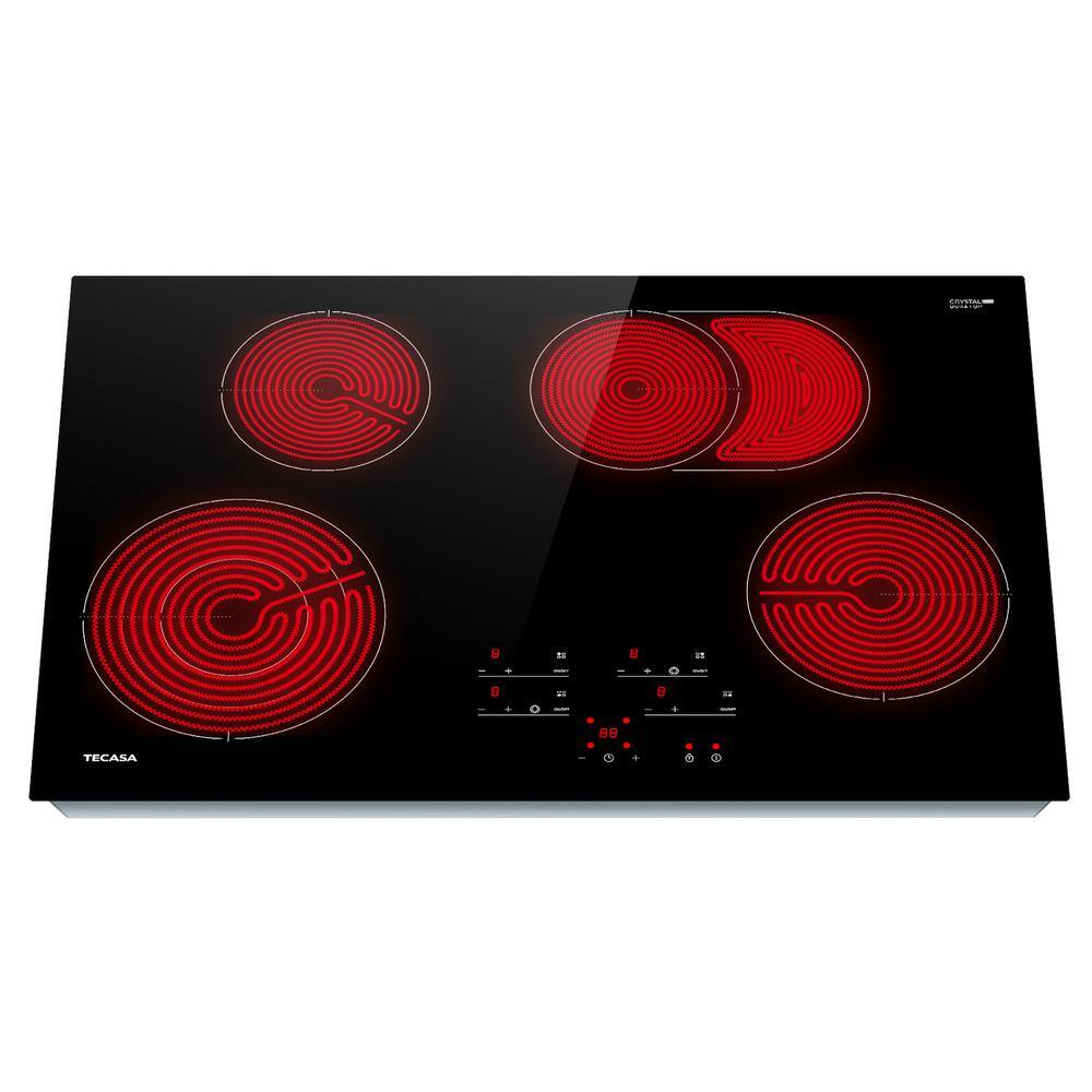 30 in. 4 Burner Glass Top Radiant Electric Cooktop in Black with Triple Ring and Oval Element Touch Control price history on PriceWatchPro
