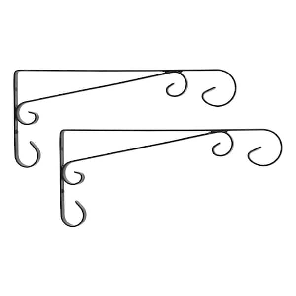 Apache 16 in. Black Metal Alloy Plant Bracket (2-Pack)