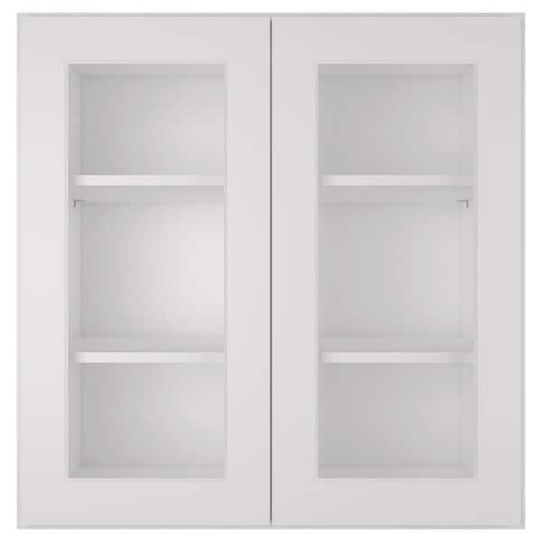 HOMEIBRO 30 in. W X 12 in. D X 30 in. H in Shaker Dove Plywood Ready to Assemble Wall Kitchen Cabinet with 2-Doors 3-Shelves