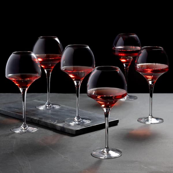 Classic Touch Square Shaped Wine Glasses with Rim 6 Piece Set