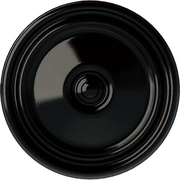 Ekena Millwork 12 in. x 1-3/4 in. Reece Urethane Ceiling Medallion (Fits Canopies upto 2-3/8 in.), Black Pearl