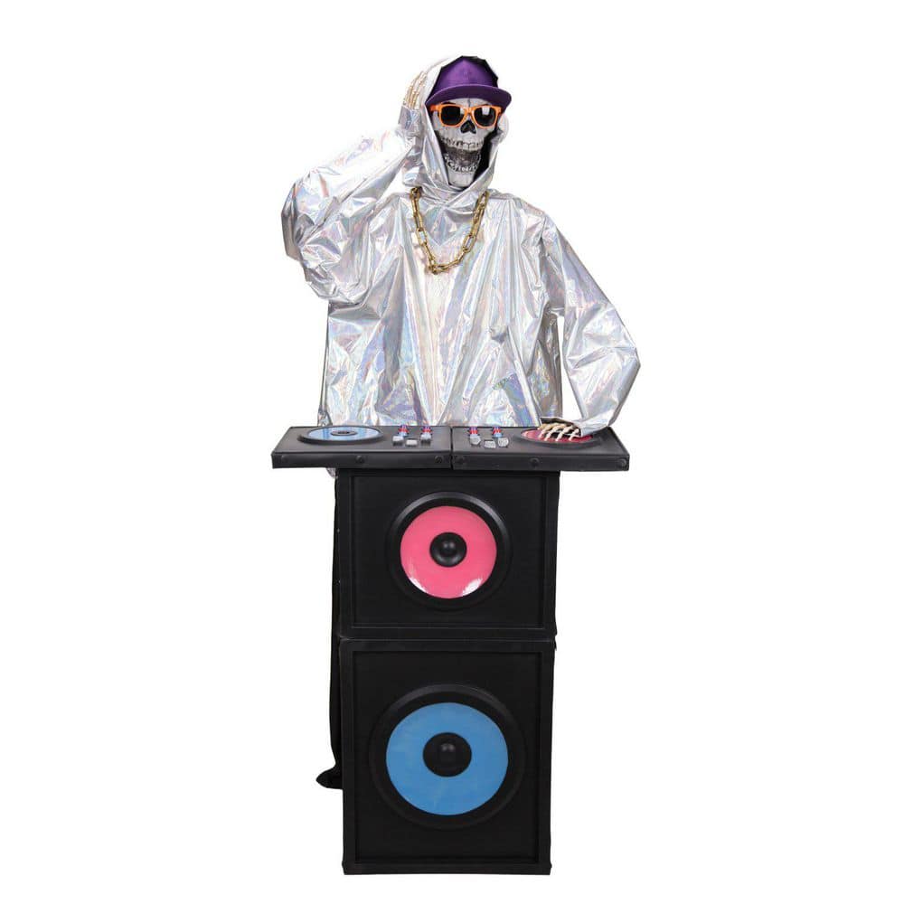 5.6 ft. LED DJ Skeleton Halloween Animatronic